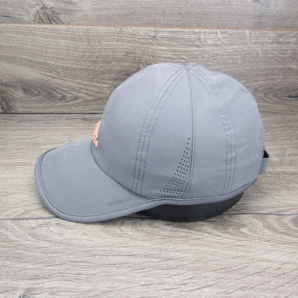 Adidas Hat Cap Womens Strap Back Gray Aeroready Running Athletic Training Gym